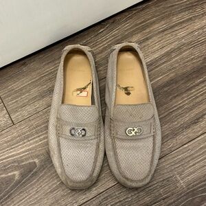 Cole Haan Shelby Driver Metallic Snake Embossed Leather Loafers Women 7